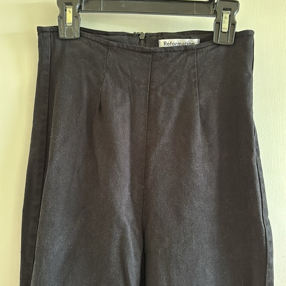 Reformation black pants straight leg business office wear - Picture 2 of 7